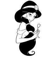 coloriage jasmine a la fleur